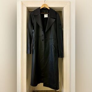 Courrèges Men’s Black Leather Trench Coat sz M